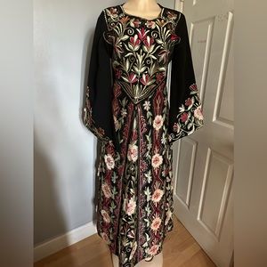 Black floral thobe